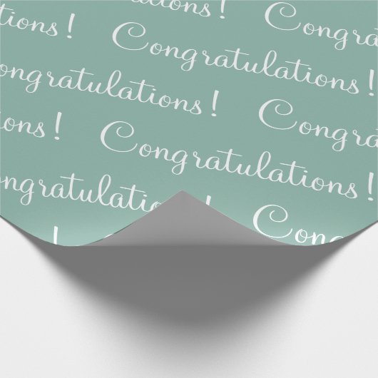Papier Cadeau Felicitations Mariage Fete Cadeau Vert Script (Coin)