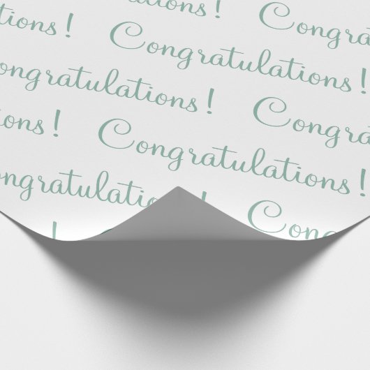 Papier Cadeau Felicitations Mariage Green Script Shower (Coin)