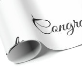 Papier Cadeau Félicitations minimales simples ajoutez votre nom  (Coin rond)