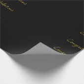 Papier Cadeau Félicitations Noir & Or (Coin)