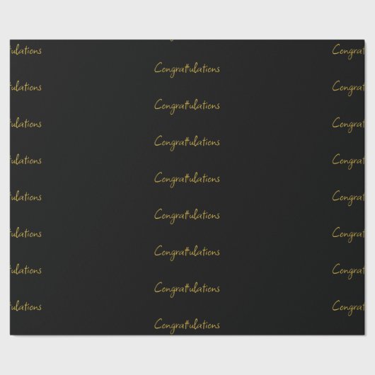 Papier Cadeau Félicitations Noir & Or (Couture)