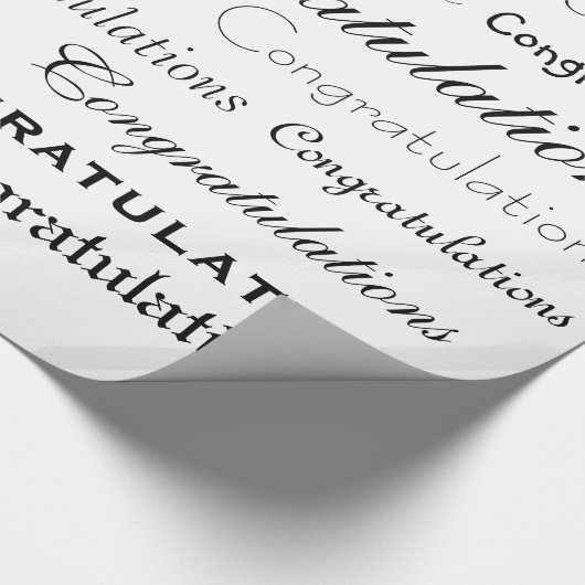 Papier Cadeau Félicitations Papier d'enrobage de texte (Coin)