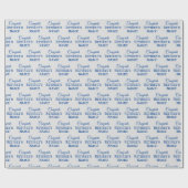 Papier Cadeau Félicitations Personnalisées Retraite ! Bleu sur a (Plat)