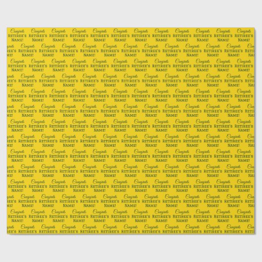 Papier Cadeau Félicitations Personnalisées Retraite ! Vert foncé (Plat)