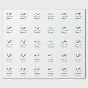 Papier Cadeau Félicitations pour la remise des diplômes monogram
