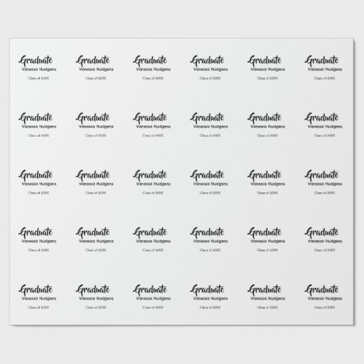 Papier Cadeau Félicitations pour le diplôme nom date année class (Plat)