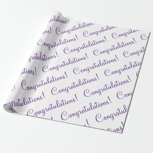 Papier Cadeau Félicitations Purple Script (Déroulé)