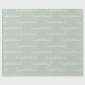 Papier Cadeau Félicitations Sage Green Elegant (Plat)
