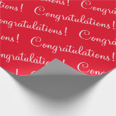 Papier Cadeau Félicitations White Script Red Graduation (Coin)