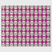 Papier Cadeau Feliz Muertos - Happy Sugar Skulls Wrapper Paper (Plat)