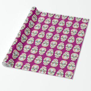 Papier Cadeau Feliz Muertos - Happy Sugar Skulls Wrapper Paper