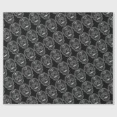 Papier Cadeau Feliz Muertos - papier d'emballage de crânes (Plat)