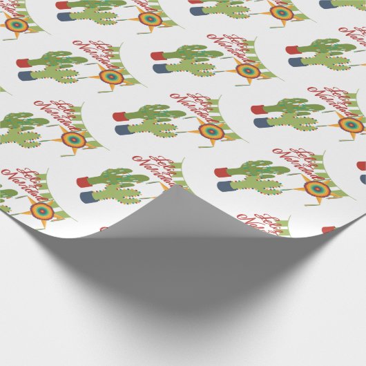 Papier Cadeau Feliz Navidad Cactus décoré (Coin)