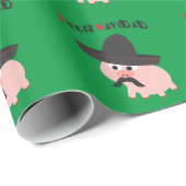Papier Cadeau Feliz Navidad ! Cochon (Coin rond)