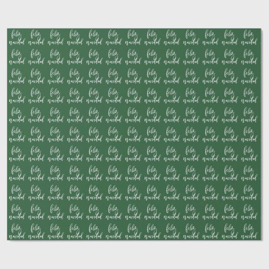 Papier Cadeau Feliz Navidad Noël rouge et blanc (Plat)