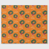 Papier Cadeau Feliz Navidad Nopal Wreath Wrapping Paper (Plat)