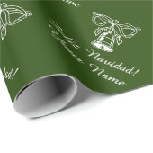 Papier Cadeau Feliz Navidad Spanish Joyeux Noël coutume (Coin rond)