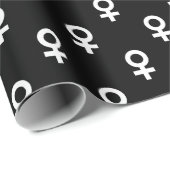 Papier Cadeau female gender symbol black white (Coin rond)