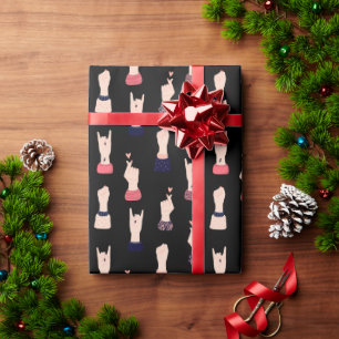 Papier Cadeau Féministe Élégant Noir