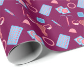 Papier Cadeau Feministe Motif de la contraception (Coin rond)