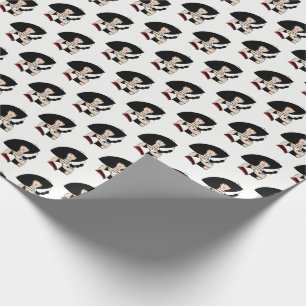 Papier Cadeau Femme Art Déco Vintage portant un chapeau des gant
