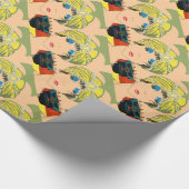 Papier Cadeau FEMME AVEC TURBAN JAUNE ORIENTAL / Mode Beauté (Coin)