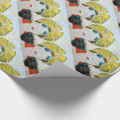 Papier Cadeau FEMME AVEC TURBAN JAUNE ORIENTAL / Mode Beauté (Coin)