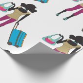 Papier Cadeau Femme Avec Une Valise