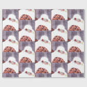 PAPIER CADEAU FEMME DANS LA NEIGE, MODE DE BEAUTÉ HIVER (Plat)