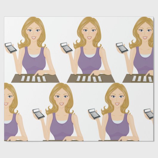 Papier Cadeau Femme de finance (Plat)