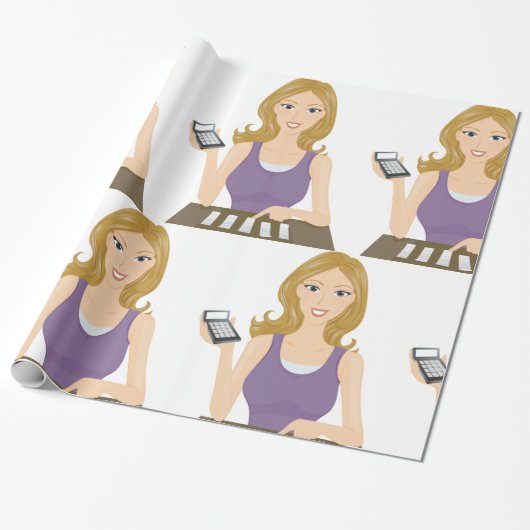 Papier Cadeau Femme de finance (Déroulé)