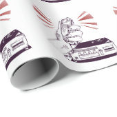 Papier Cadeau Femme de radio de jambon (Coin rond)