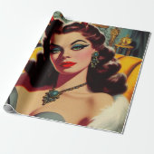 Papier Cadeau Femme du diable vintage (Déroulé)