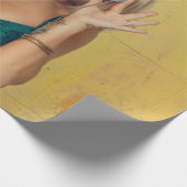 Papier Cadeau Femme en bralette bleue tenant des lunettes de sol (Coin)