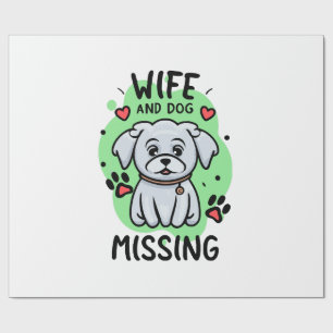 Papier Cadeau Femme et chien disparus