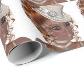 Papier Cadeau Femme précieuse d'Afro-américain (Coin rond)