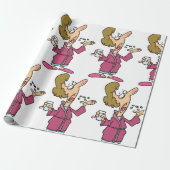 Papier Cadeau Femme prenant des pilules (Déroulé)