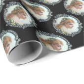 PAPIER CADEAU FEMME ROMANTIQUE AUX FLEURS DE DIAMONDES ENAMMÈNE (Coin rond)