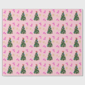 Papier Cadeau Femme rose moderne Botte occidentale Arbre de Noël (Plat)