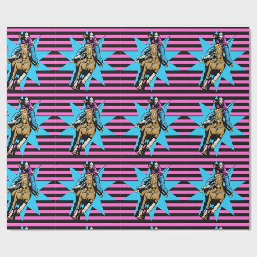 Papier Cadeau Femme Sur Le Cheval De Course Toute Occassion (Plat)