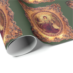 Papier Cadeau Femme victorienne dans cadre victorien élégant