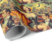 Papier Cadeau Femme vintage Vampire (Coin rond)