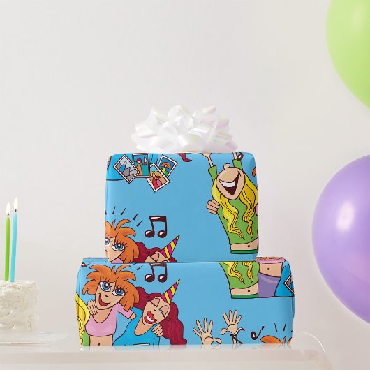 Papier Cadeau Femmes faisant la fête