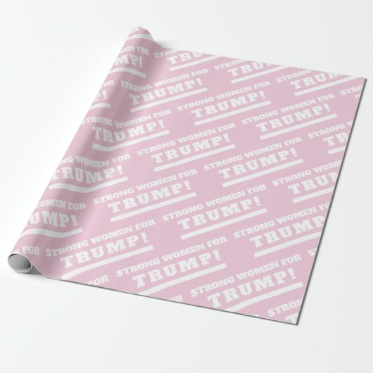 Papier Cadeau Femmes fortes pour Trump Pink Gift Wrap (Déroulé)