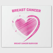 Papier Cadeau Femmes Pink Cancer du sein Survivant Cadeaux Femme (Plat)