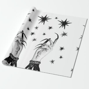 Papier Cadeau Femmes sorcière arrière - plan avec étoiles, sorci