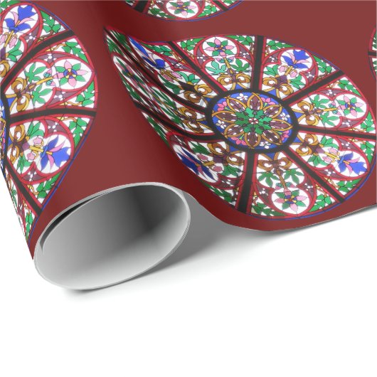 Papier Cadeau Fenêtre de l'église ronde en verre (Coin rond)