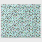 Papier Cadeau Fentes en bleu (Plat)