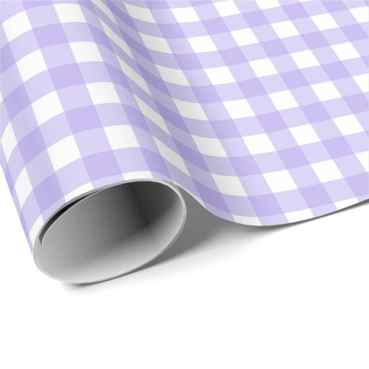 Papier Cadeau Fer clair violet simple Plaid (Coin rond)