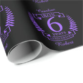 Papier Cadeau Fer mariage anniversaire 6 ans (Coin rond)